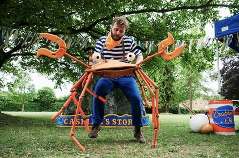 Caspians Storm Dukinfield park giant crab puppet