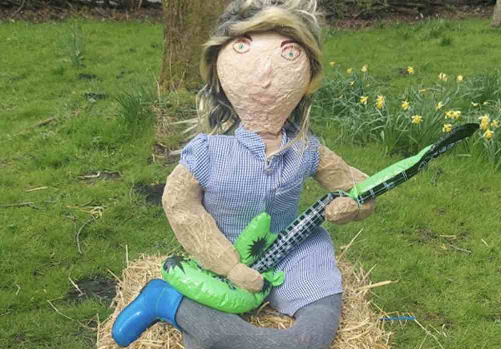 a scarecrow at the Diggle Scarecrow Trail