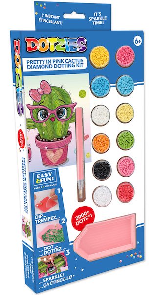 Dotzies Diamond Dotting Kit - Pretty in Pink Cactus_RRP £9.99