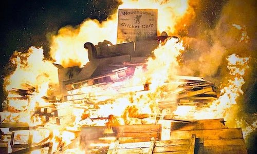 bonfire at Woodhouses Cricket Club Manchester