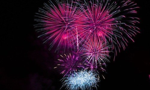 Image of fireworks exploding Buile Hill