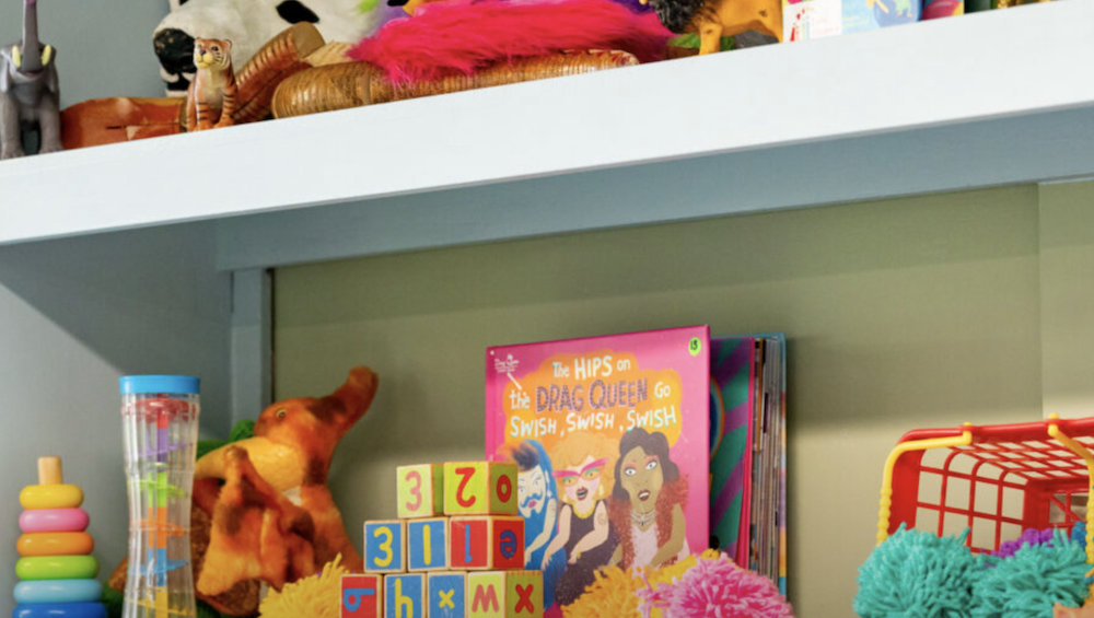 Summer of Stories at Z-Arts toys on a shelf 