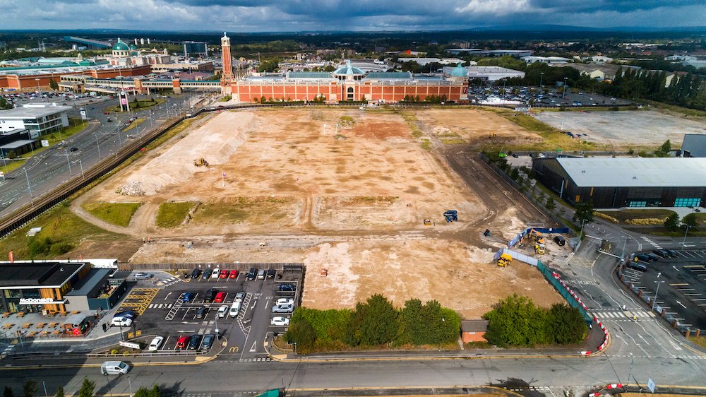 Therme Manchester drone site image