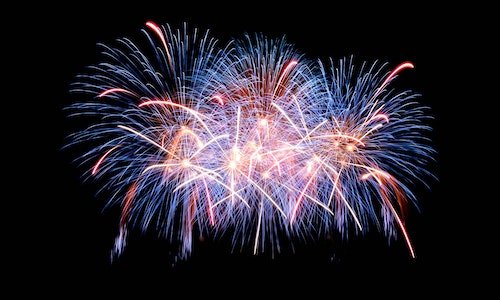 Fireworks in the sky on bonfire night